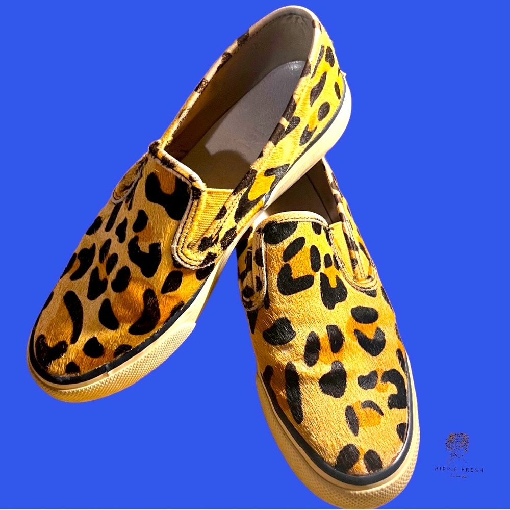 Sperry Women's Seaside Slip-On Sneakers - Pony Hair Leopard Size 9